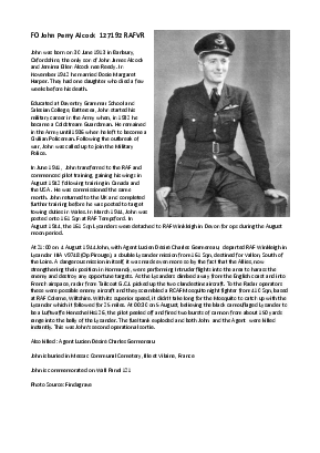 A preview of a PDF biography for Alcock, John Perry